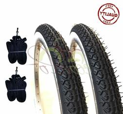 24 X1,75 Nero-bia + 2 Camere Per Bici Graziella City Bike