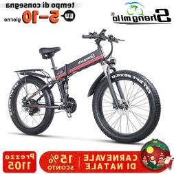 26" Bici elettrica 1000W 48V montagna grasso pneumatico Pieg