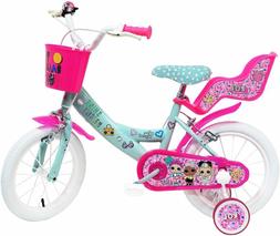 Bici Bimba 14" LOL 2 Freni Unisex_Bambini, Rosa-Celeste