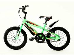 Bici da bimbo bambino 16" verde fluo mountain bike mtb senza