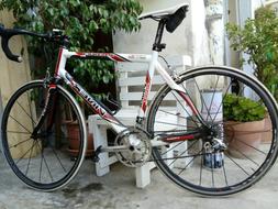 Bici da corsa Viner Magnifica, colore bianco e rosso, telaio