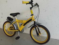 BICI GIALLA CON ROTELLE PER BAMBINO 3/6 ANNI.