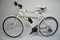 Bici ibrida corsa stradale trekking  18v in alluminio Bianca