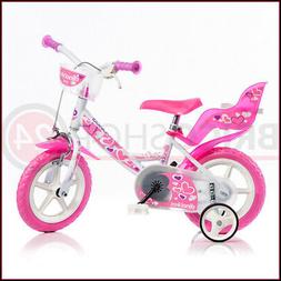 12 Pollici Piccoli Cuori Dino Bikes Rotelle 1 Freno Cestino 