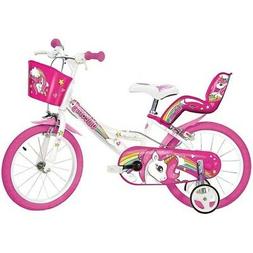 14 Pollici Unicorn Bambina Con Rotelle Seggiolino E Cestino