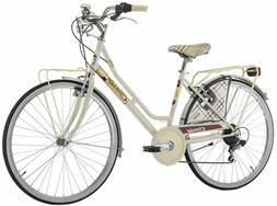 26'' Cinzia Kilt Lady Cambio 6v Crema Donna City Bike Fanali