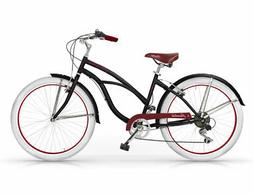 Mbm Bici Cruiser Honolulu Ruote 26'' Vintage Donna Nera
