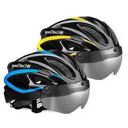 Casco Adulti Uomo Mtb Donna Sicurezza W/occhialini