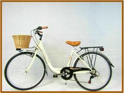 Donna Bici Da Passeggio City Bike 26 Vintage Retro' Cesto In