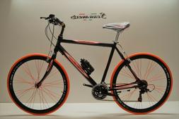 Ibrida 28 Corsa Strada Alluminio 21v Shimano Nera Arancio Pe