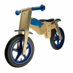 In Legno Senza Pedale Bici Blu Moto Cross Strada Giocattolo 