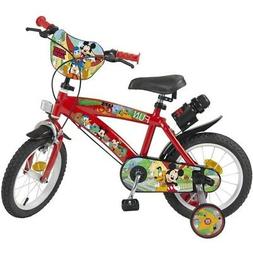Per Bambini 14" Disney Topolino Con 2 Freni E Borraccia Toim
