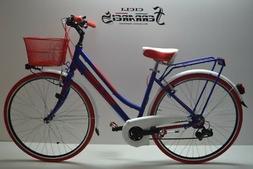 Trekking Bici Da Donna City Bike 28 Olanda 6v Shimano Blu Ro