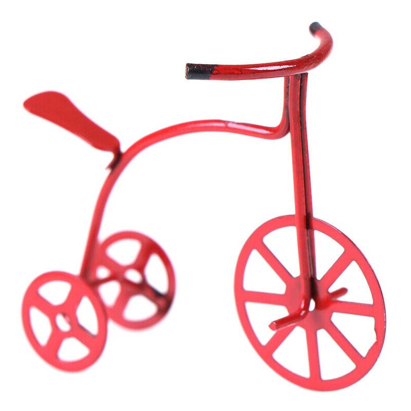 1x miniature dollhouse bicicletta rossa decorazione accessor
