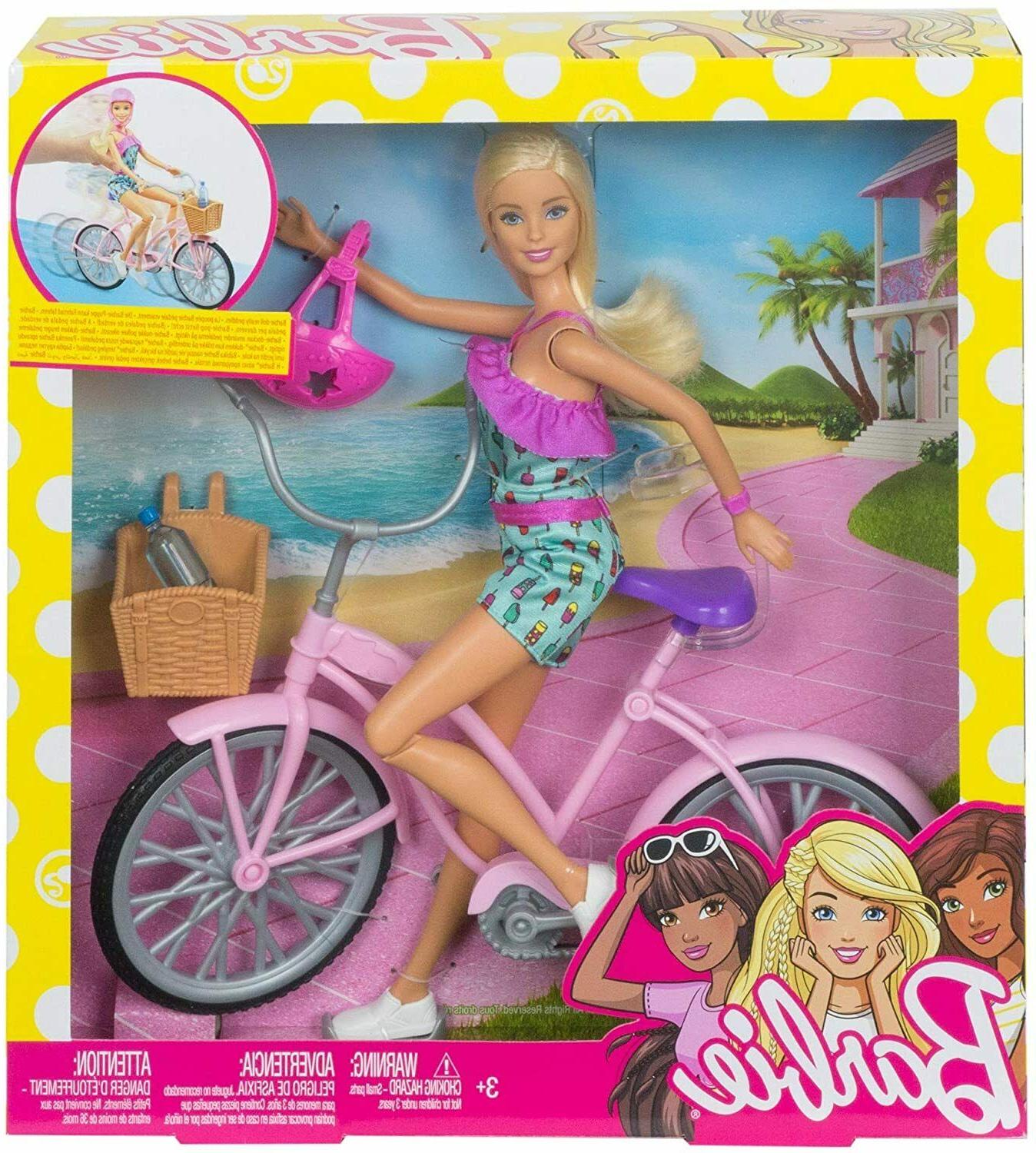 barbie playset con bicicletta bambola snodata con