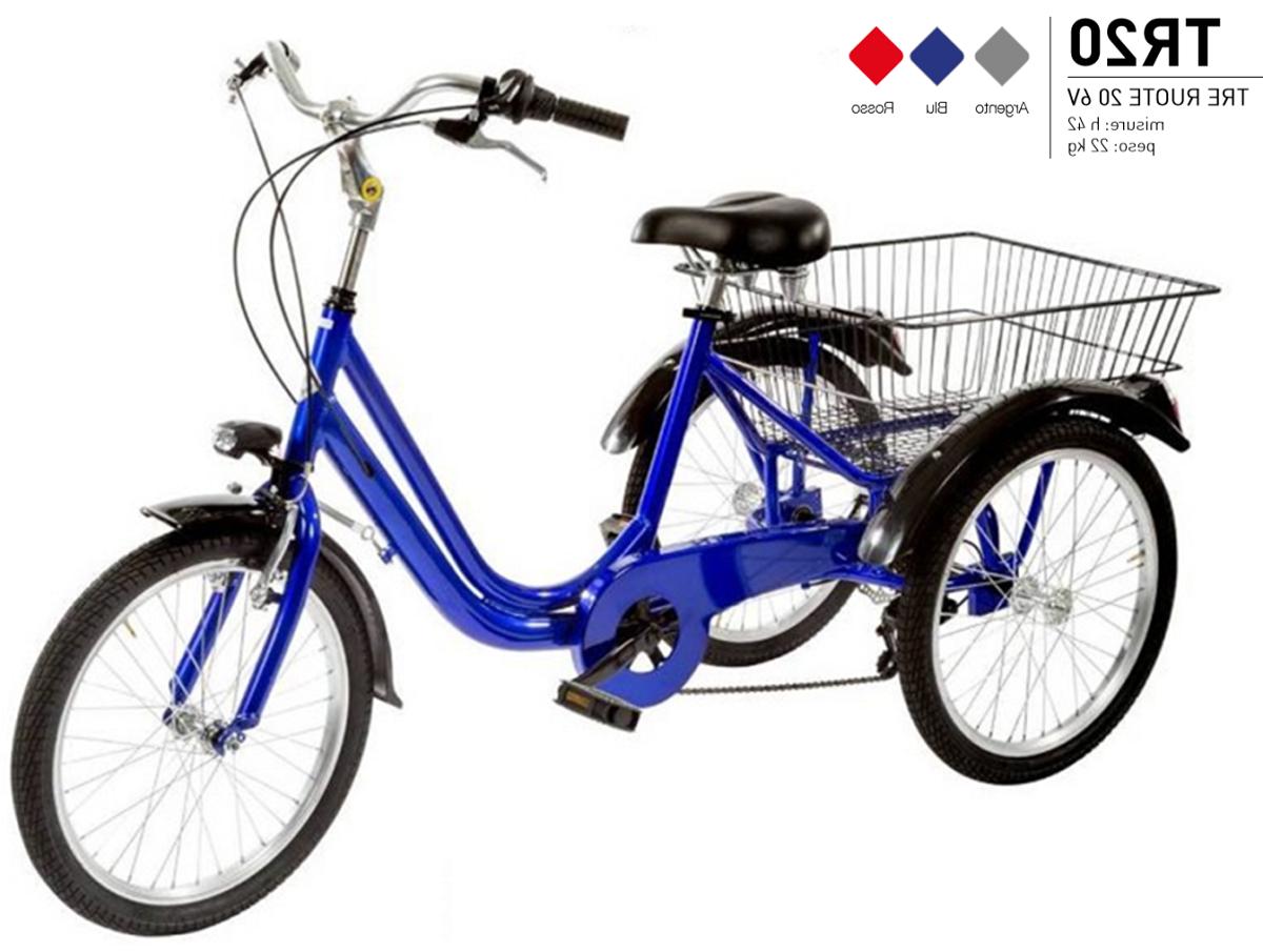 BICI ALLUMINIO 20 TRE RUOTE TRICICLETTA PASSEGGIO SHIMANO