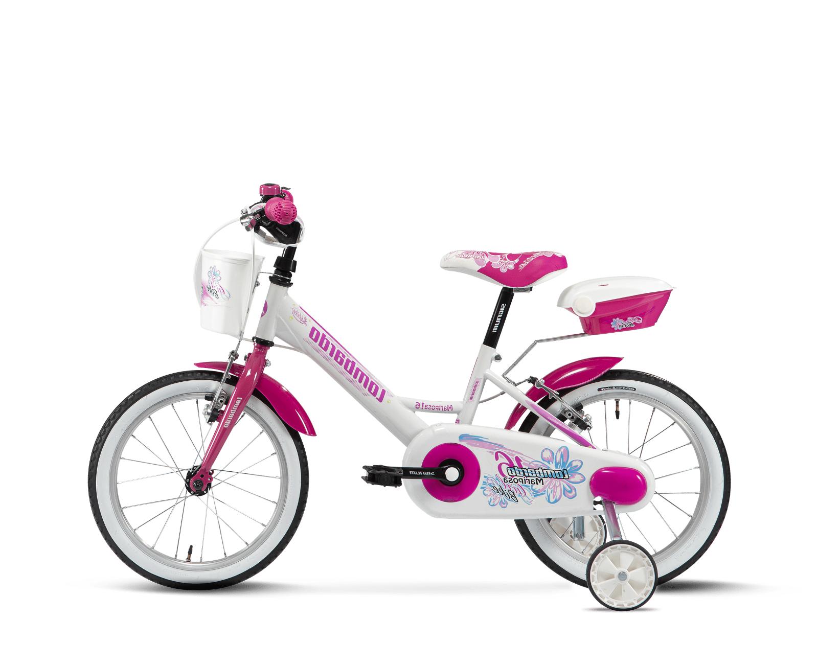 bici bimba 16 mariposa 16 white fuchsia