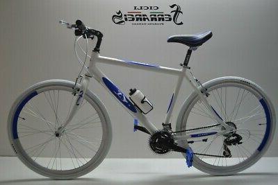 bici corsa 28 uomo ibrida 21v bianca