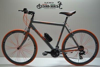 bici ibrida 28 grigio arancio bicicletta ibrida