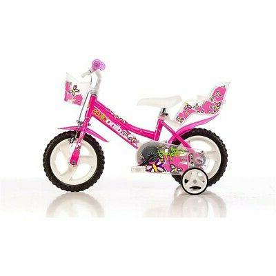 bicicletta 12 pollici rosa bambina con rotelle