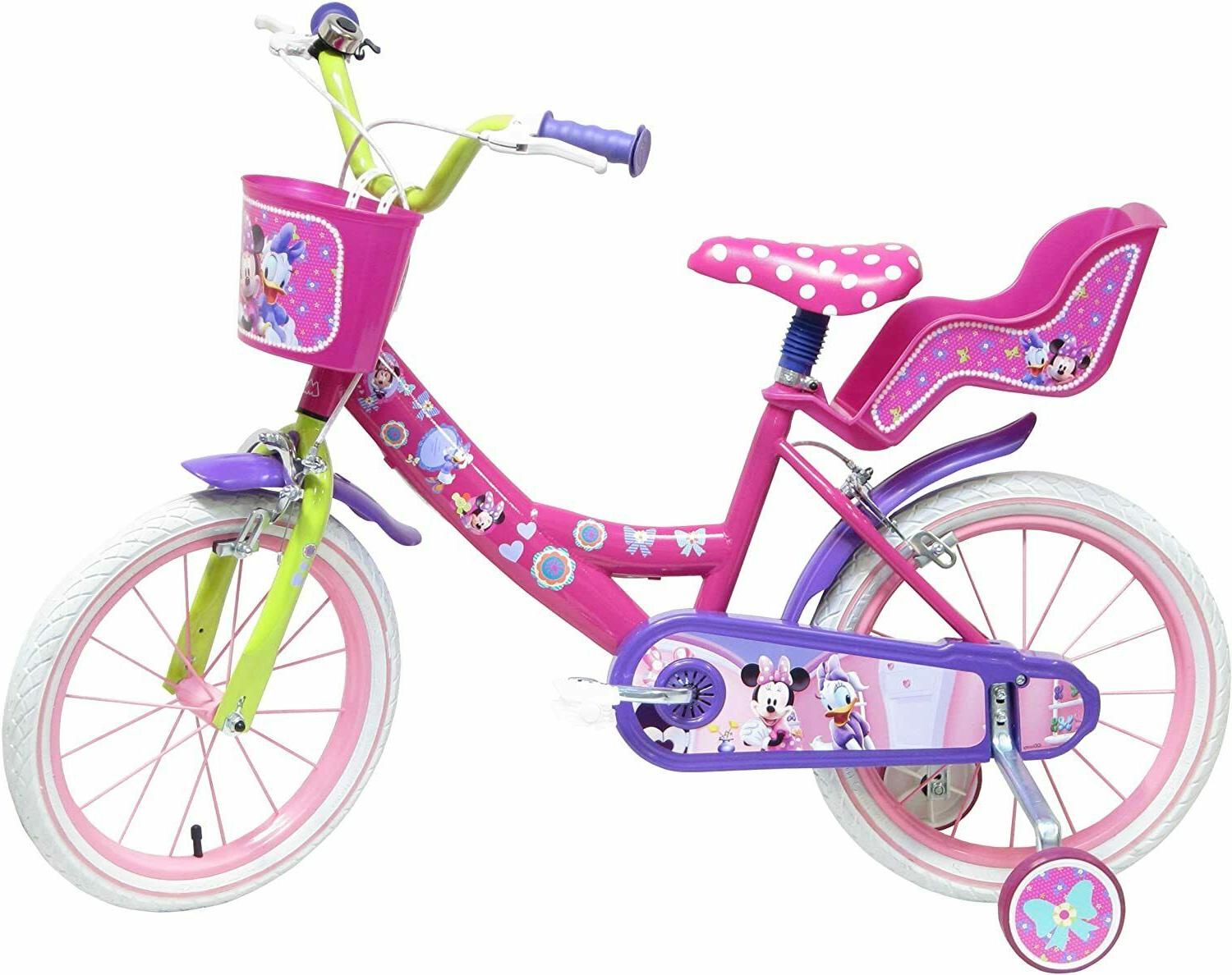 bicicletta bambina 16 pollici con rotelle minnie