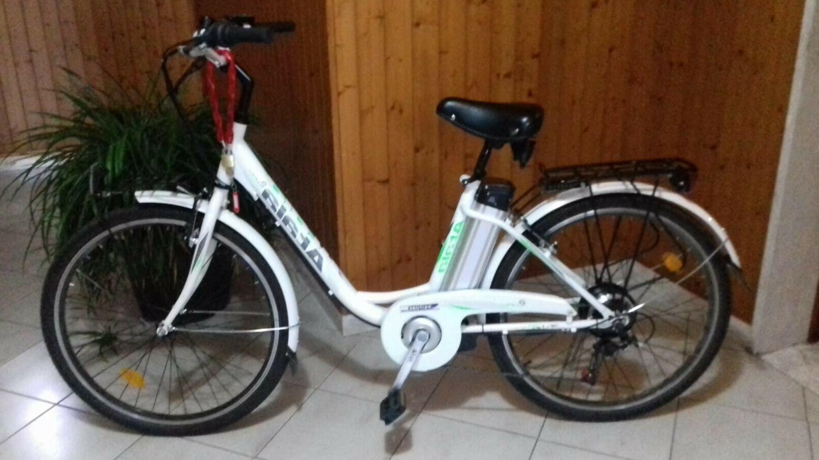 bicicletta elettrica bianca modello e way anno