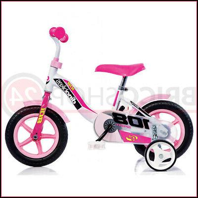 bicicletta per bambina 10 pollici con rotelle