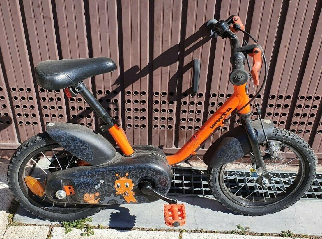 bicicletta per bambini con rotelle raggio 14