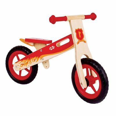 bigjigs bicicletta senza pedali in legno rossa