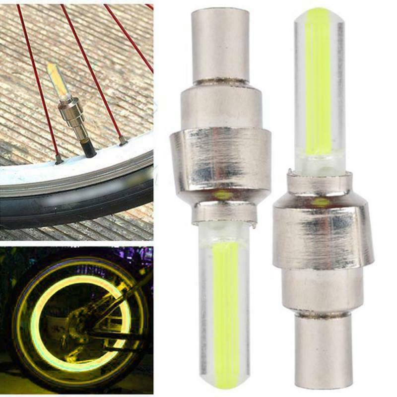 coppia 2 luci bici valvola colorata per