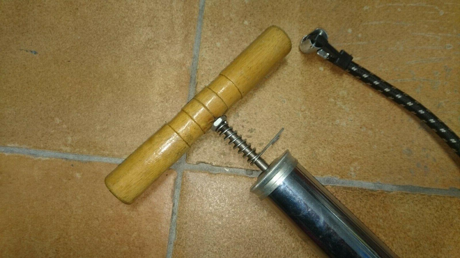 pompa cromata legno gonfiaggio biciclette bici bike