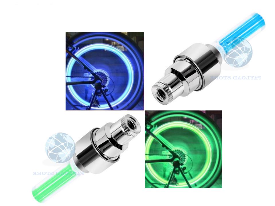 valvola colorata per bici bicicletta luci led