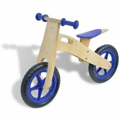 vidaxl bicicletta senza pedali blu in legno