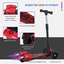 HOMCOM Monopattino a 3 Ruote per Bambini Piccoli Pieghevole 
