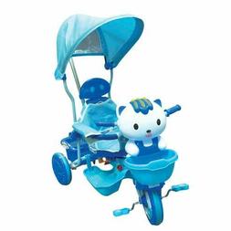 Tricicli gattino blu per bambini Triciclo passeggino bambino