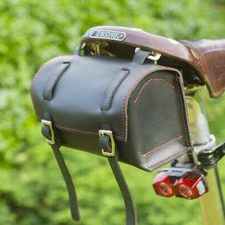 vera pelle borsa bicicletta sella manubrio telaio